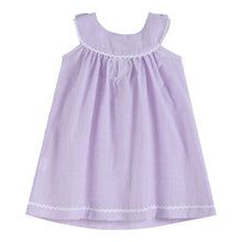 Load image into Gallery viewer, Light Purple Seersucker Yoke Dress