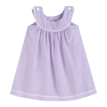 Load image into Gallery viewer, Light Purple Seersucker Yoke Dress