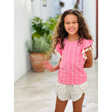 Load image into Gallery viewer, Tassel Sleeve Tee in Essaouira