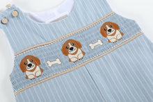 Load image into Gallery viewer, Puppy Smocked Overalls- Light Blue
