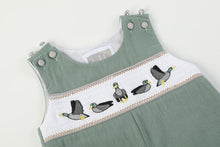 Load image into Gallery viewer, Mallard Smocked Overalls- Sage