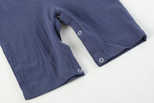 Load image into Gallery viewer, Santa Smocked Overalls- Navy Blue
