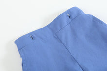 Load image into Gallery viewer, White Collared Top and Blue Button Shorts
