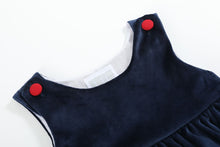Load image into Gallery viewer, Velour Santa Christmas Jumper- Navy Blue