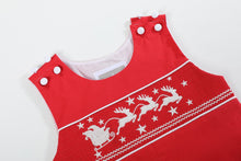 Load image into Gallery viewer, Santa Sleigh Overalls- Red