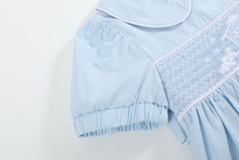 Load image into Gallery viewer, Nativity Smocked Dress- Light Blue