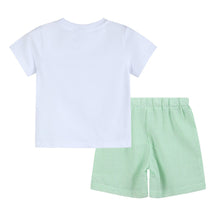 Load image into Gallery viewer, Green Seersucker Easter Bunny Smocked Set