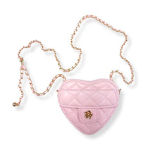 Load image into Gallery viewer, Quilted Leather Heart Purse - Pink