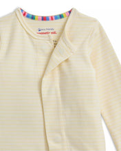 Load image into Gallery viewer, Yellow Stripe Organic Cotton Footie