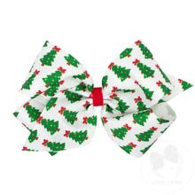 Load image into Gallery viewer, Christmas Print Grosgrain Hair Bows