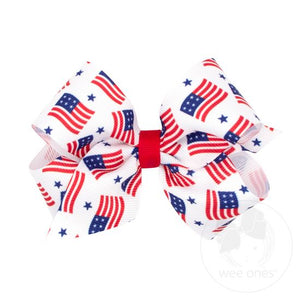 American Flag Print Bow