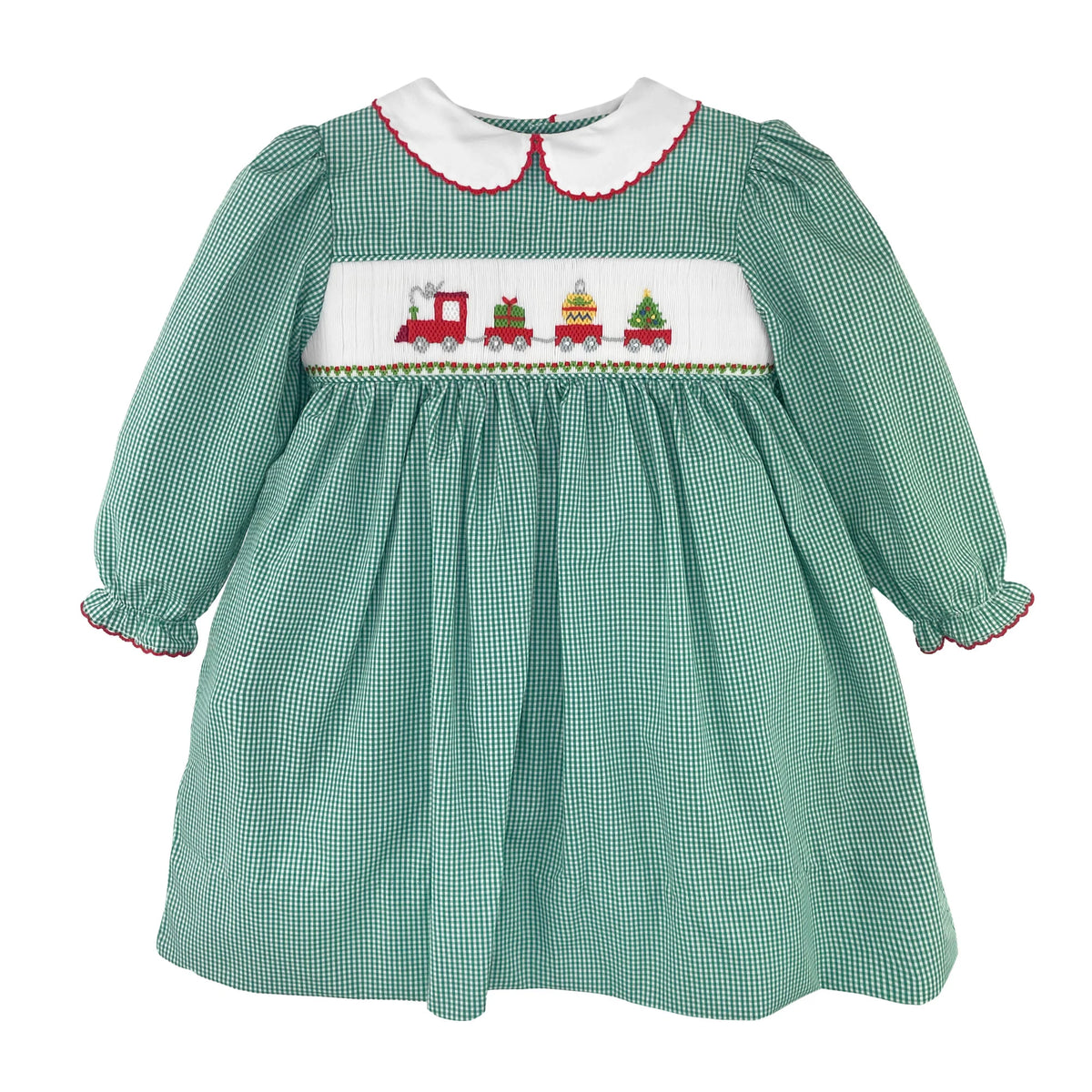 Christmas Train Smocked Dress Milby's Just Kids Christmas Train Smocked Dress Milby's Just Kids