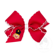 Load image into Gallery viewer, Moonstitch Hair Bow SZ M- Embr Xmas