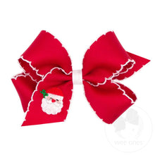 Load image into Gallery viewer, Moonstitch Hair Bow SZ M- Embr Xmas