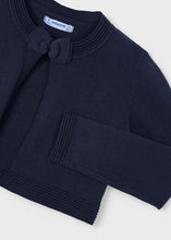 Load image into Gallery viewer, Open-Front Bow Cardigan- Navy