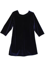 Load image into Gallery viewer, Stretch Velvet Aline Dress - Navy