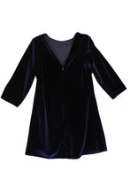 Load image into Gallery viewer, Stretch Velvet Aline Dress - Navy