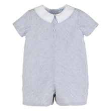 Load image into Gallery viewer, Pinstripe Boy Romper- Blue

