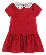 Load image into Gallery viewer, Randalls Collar Dropwaist Dress- Red