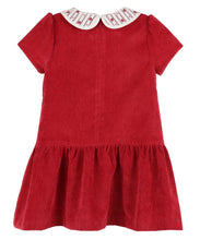 Load image into Gallery viewer, Randalls Collar Dropwaist Dress- Red