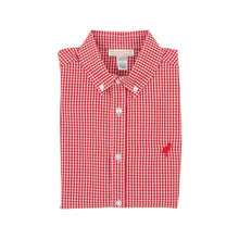 Load image into Gallery viewer, Dean's List Dress Shirt- Richmond Red Mini Gingham/Richmond Red