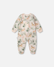 Load image into Gallery viewer, Leopard Jungle Print Zip Footie