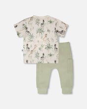 Load image into Gallery viewer, Zebra Jungle Print Tee & Pant Set