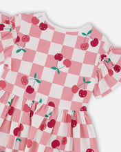Load image into Gallery viewer, Cherry On the Check Jersey Dress