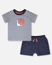 Load image into Gallery viewer, Pelican Navy Stripe Short Set