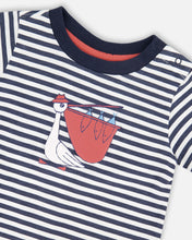 Load image into Gallery viewer, Pelican Navy Stripe Short Set