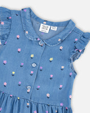 Load image into Gallery viewer, Flowers Print Chambray Dress