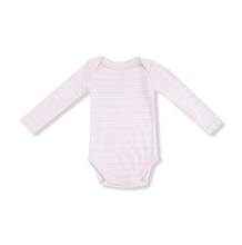 Load image into Gallery viewer, Pink Multi Stripe Lap Shoulder Bodysuit