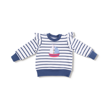 Load image into Gallery viewer, Bubbly Sailboat French Terry Ruffle Sweatshirt Set