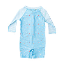 Load image into Gallery viewer, Baltic Sea Boats in the Bay Lil Reef Rashguard Swimsuit