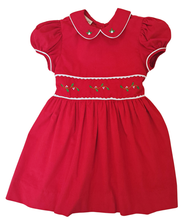 Load image into Gallery viewer, Classic Christmas Cord Dress SS- Red
