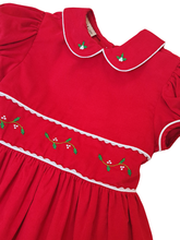 Load image into Gallery viewer, Classic Christmas Cord Dress SS- Red
