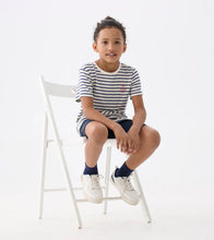 Load image into Gallery viewer, Blue Indigo Stripe Bamboo Tee