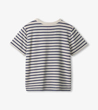 Load image into Gallery viewer, Blue Indigo Stripe Bamboo Tee