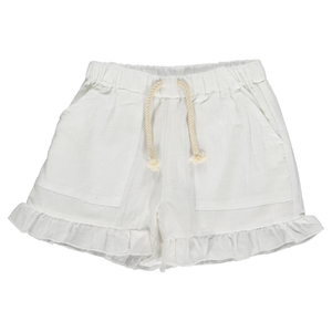 Brynlee Ruffle Shorts in Ivory