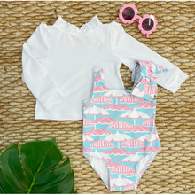 Load image into Gallery viewer, Winnie's Wave Spotter Swim Shirt- Worth Ave White