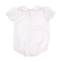 Load image into Gallery viewer, Button Back Girls S/S Piped Onesie- White
