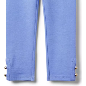Button Cuff Ponte Pant in Periwinkle