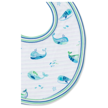 Load image into Gallery viewer, Watercolor Whales Print Reversible Bib

