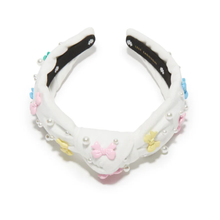 Load image into Gallery viewer, Knotted Headband- Palmetto Pearl w/ Bows & Pearls (Kids)