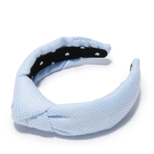 Load image into Gallery viewer, Knotted Headband- Beale Street Blue Herringbone (Womens)