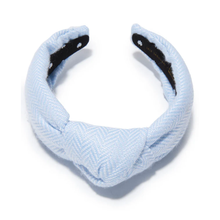 Load image into Gallery viewer, Knotted Headband- Beale Street Blue Herringbone (Womens)