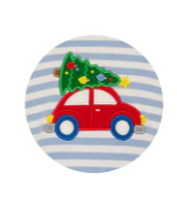 Load image into Gallery viewer, Car & X-mas Tree LS Knit T-Shirt- Blue Stripe