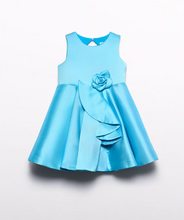 Load image into Gallery viewer, Ruffled Mikado Dress- Turquoise
