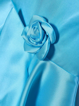 Load image into Gallery viewer, Ruffled Mikado Dress- Turquoise