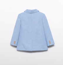 Load image into Gallery viewer, Blue Linen Suit Set w/ Bowtie